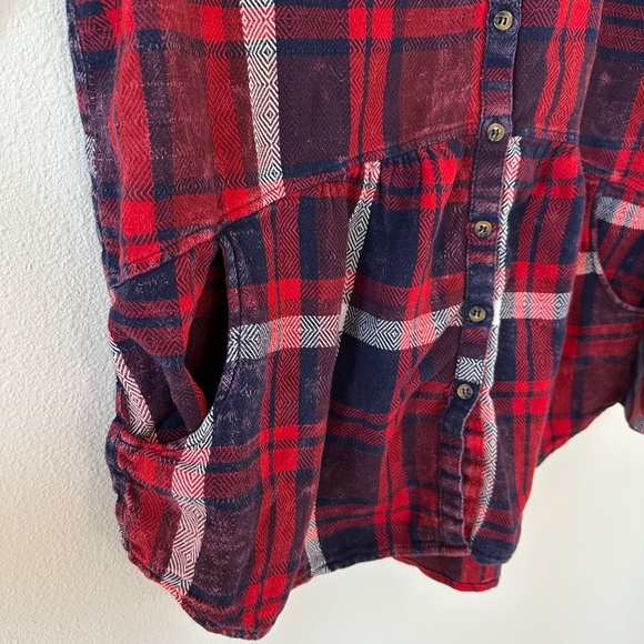 Free People Easy Street Plaid Shirt Size L - Picture 3 of 8